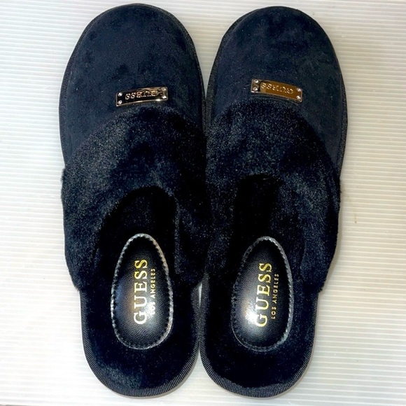 AND Shoes - AND Black Women's Slippers with Fur Trim